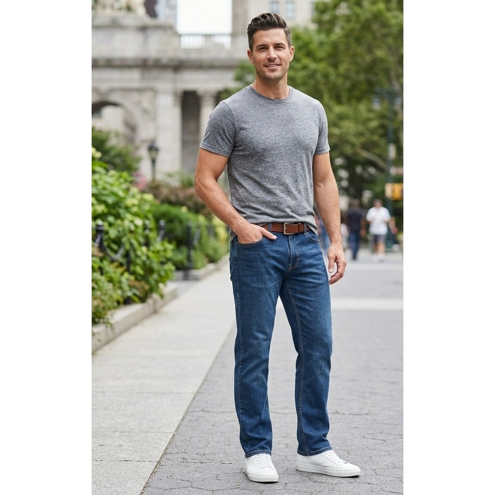 Scott Barber Mens Straight Fit 5 Pocket Jeans Blue Denim 34x34 NWT 1967472